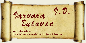 Varvara Dulović vizit kartica